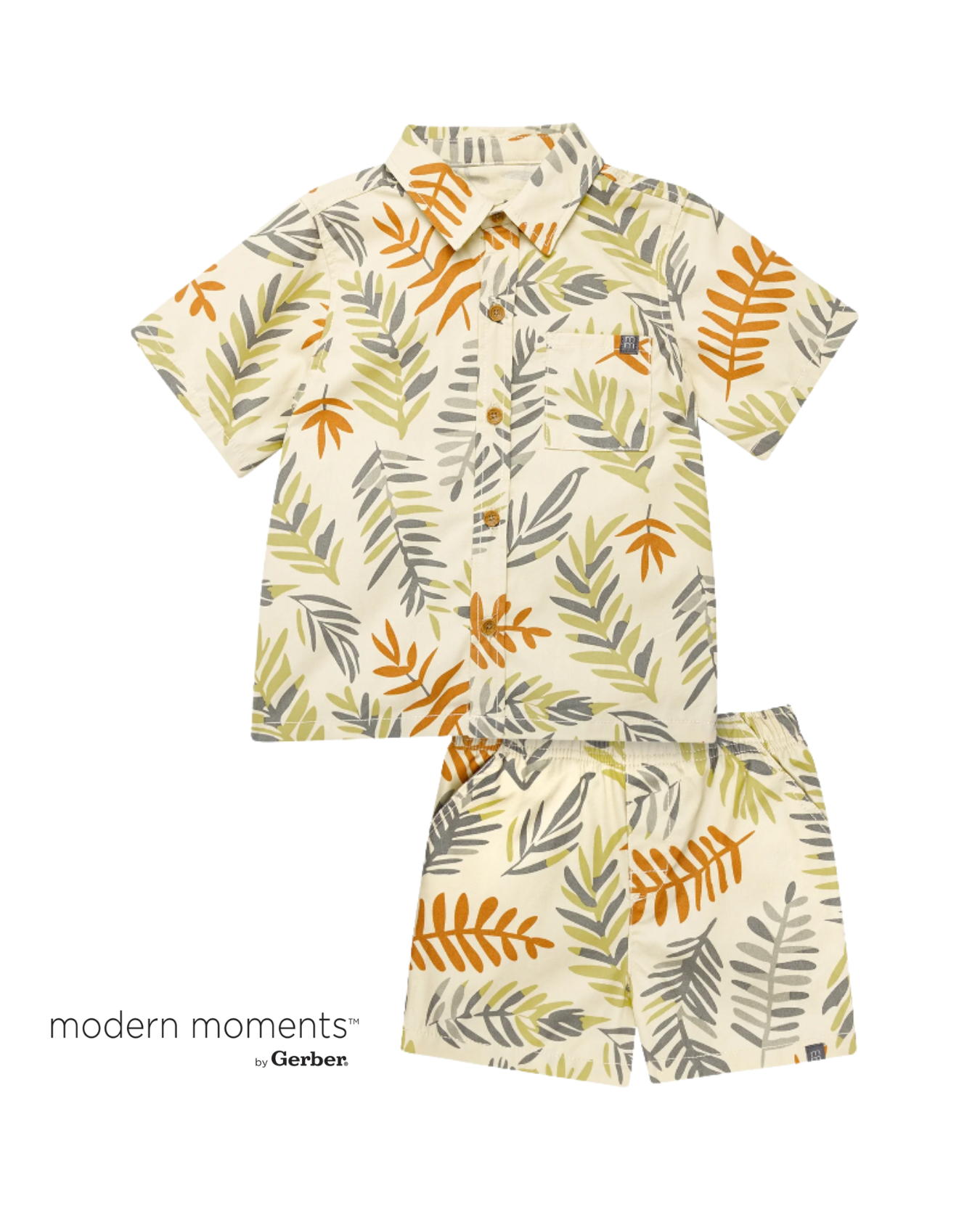 Conjunto de Short y Camisa de Palmeras