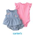 Conjunto Chambray con Body Rosado de Flecos