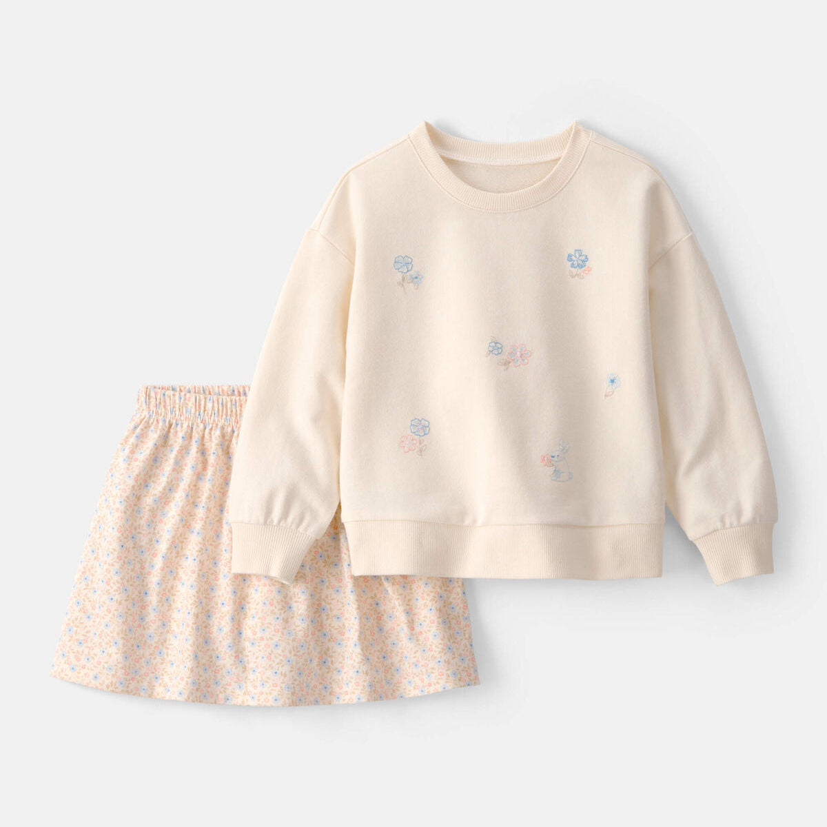 Sweater y Falda Crema/Floral
