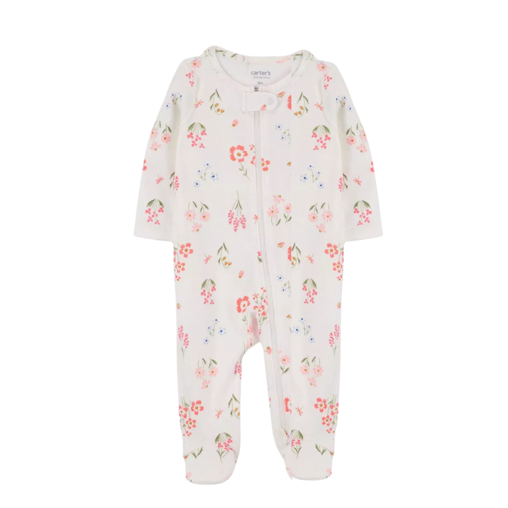 Pijama Blanca de Flores Azules/Rojas/Rosadas*