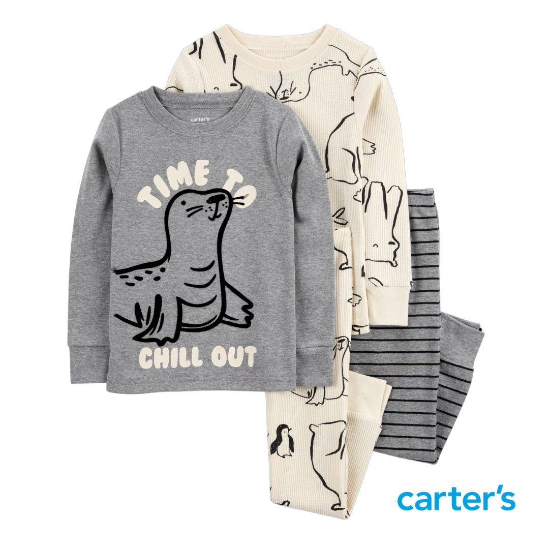 Set de 2 Pijamas de Focas "Time To Chill Out"