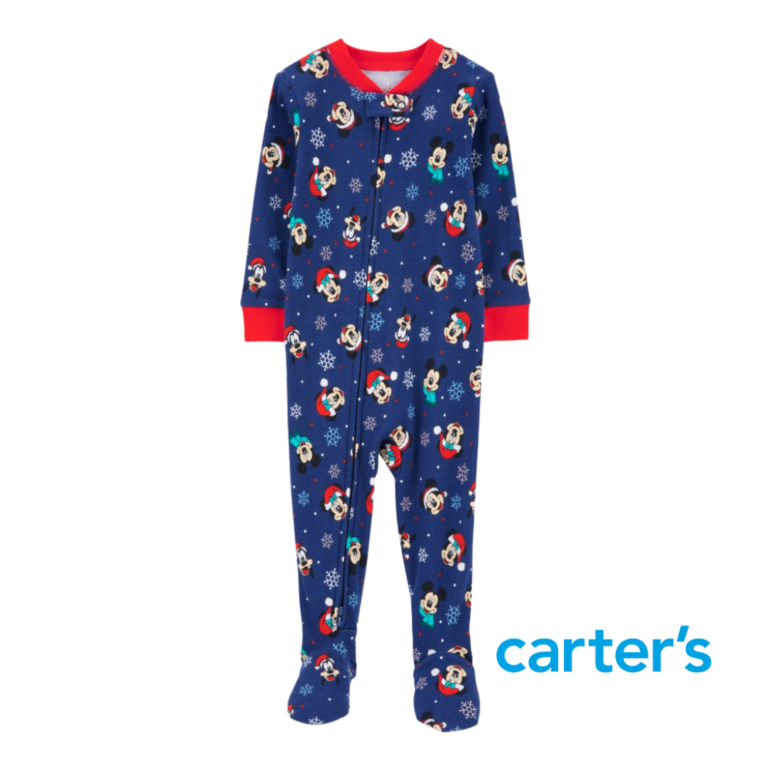 Pijama Azul de Mickey/Minnie/Pluto Navideña