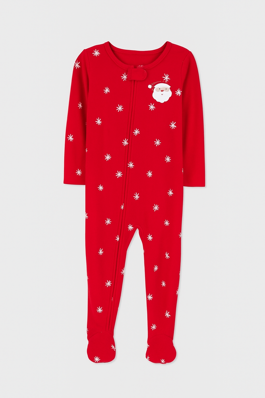 Pijama Roja de Santa y Copitos de Nieve