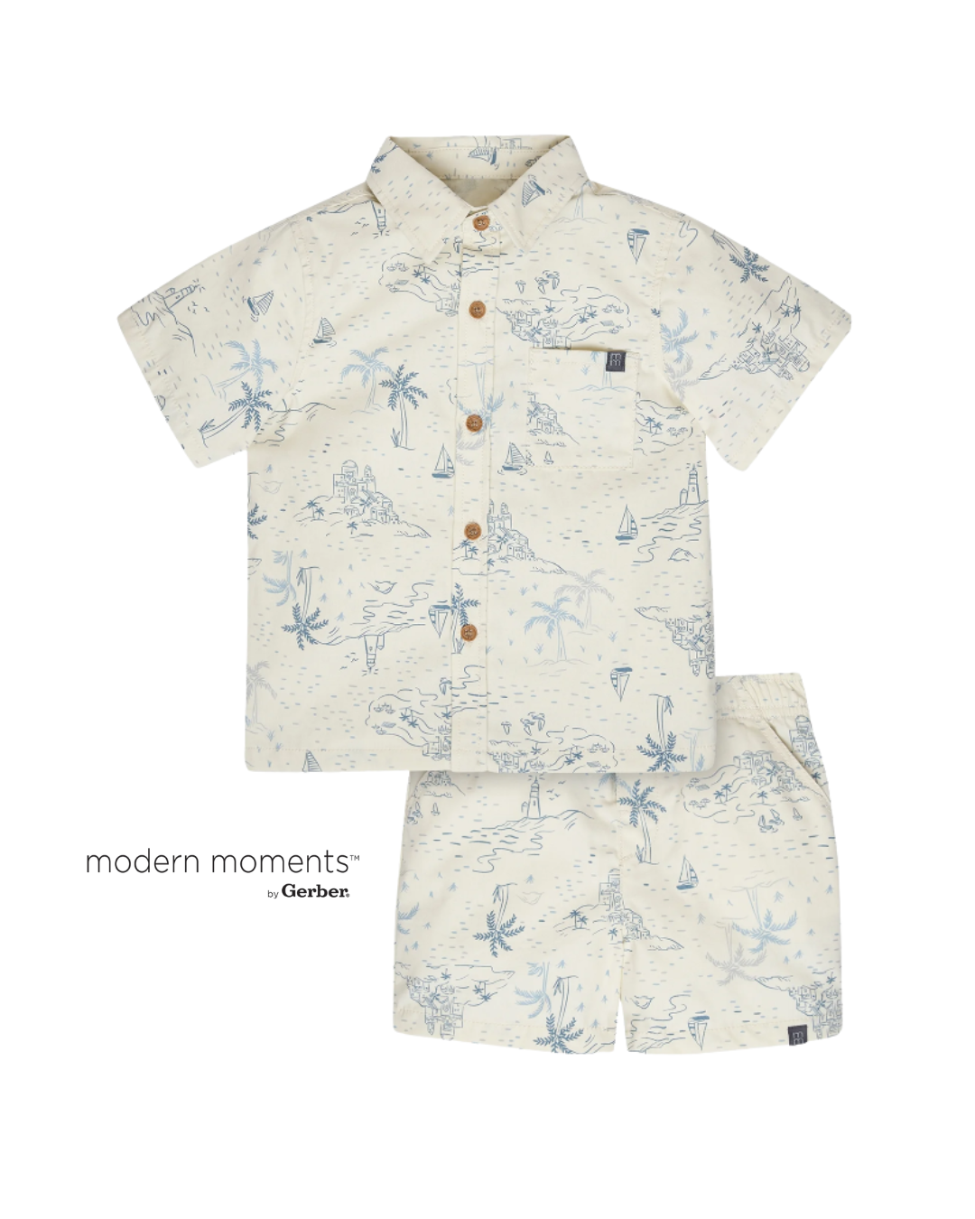 Camisa de Vestir y Short Beige Island