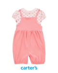 Franela de Mariposas con Overall Rosado