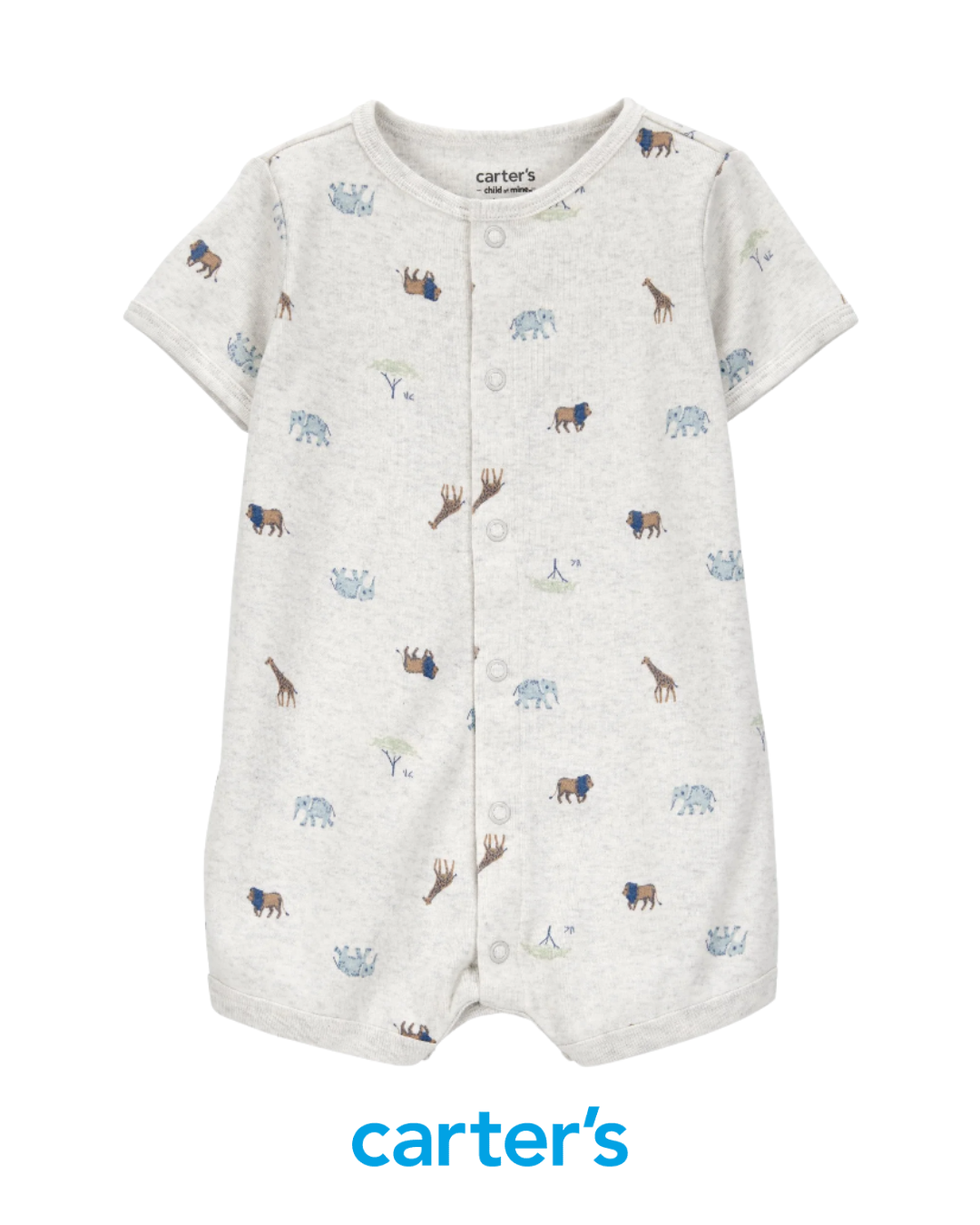 Romper Gris de Animales Safari*