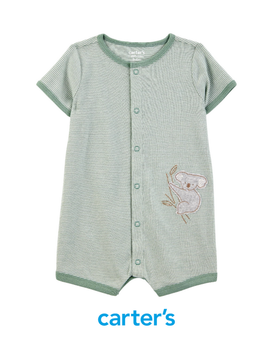 Romper Verde De Rayas Con Koala