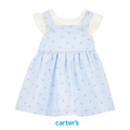 Jumper Azul Claro Floral con Franela Blanca de Rufles*