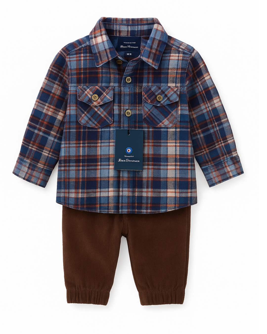 Camisa de Cuadros con Pantalón Marrón