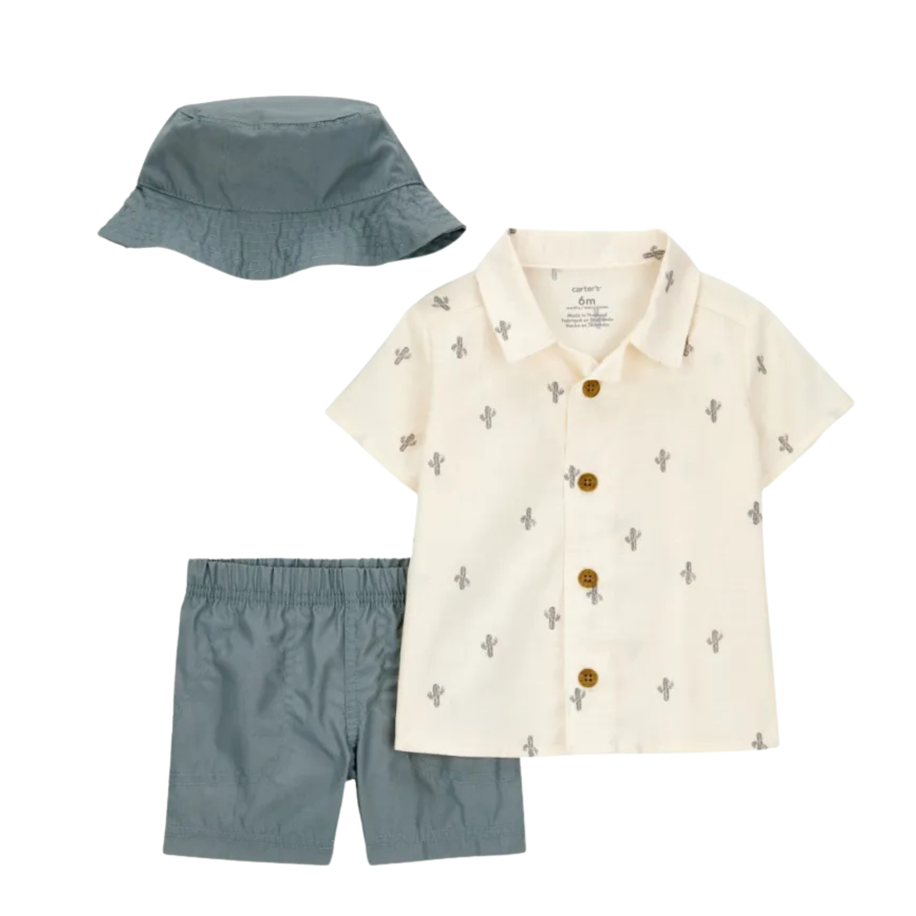 Camisa de Vestir de Cactus con Short y Gorro