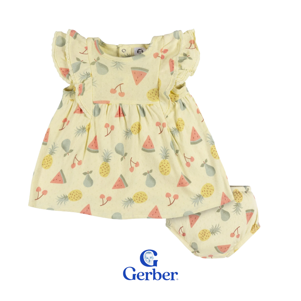 Vestido Amarillo de Frutas