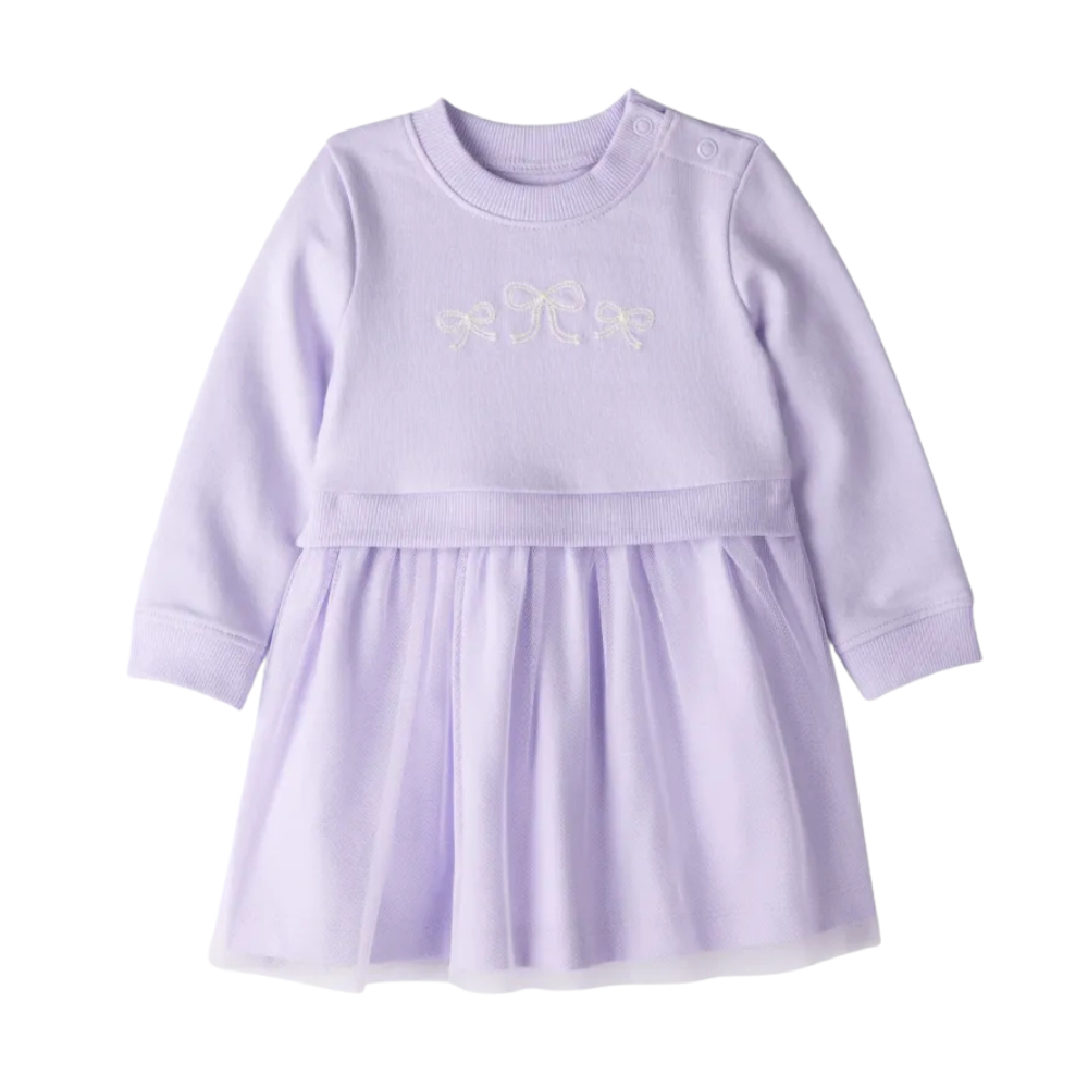 Vestido Lila de Tul de Lazos