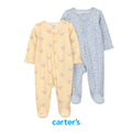 Set de 2 Pijamas Amarillo/Azul Floral