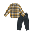 Conjunto de Camisa de Cuadros Amarilla