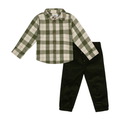 Conjunto de Camisa de Cuadros Verde