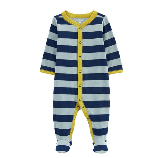 Pijama de Rayas Azul Claro y Marino