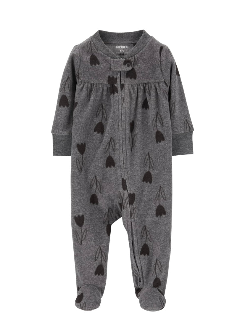 Pijama Gris Oscura de Flores