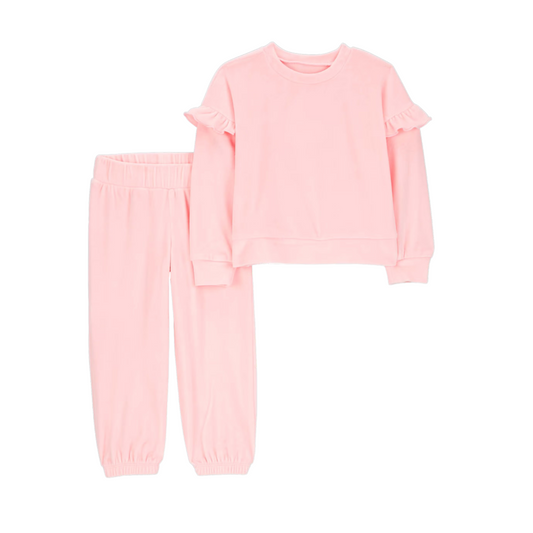 Conjunto Rosado con Faralado en Hombros