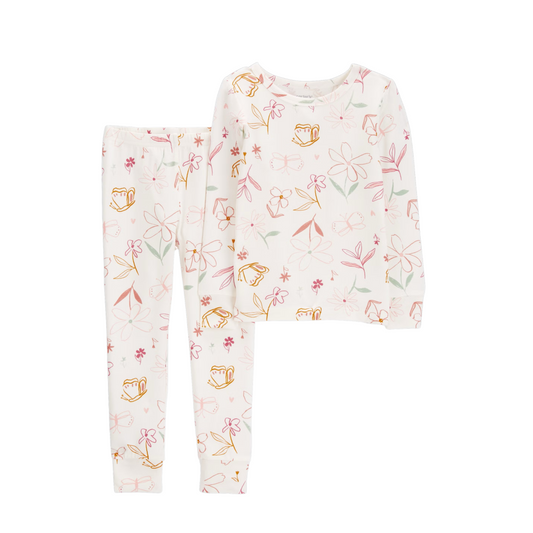Pijama Marfil de Flores/Mariposas