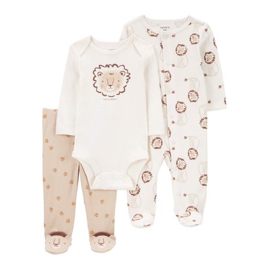 Set de 3 Piezas de Pijama, Body y Monito de León