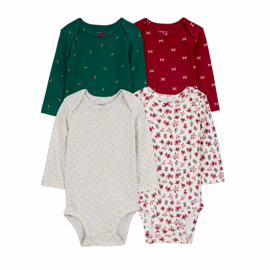 Set de 4 Bodis de Lazos/Floral Manga Larga