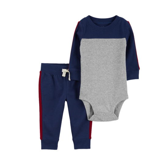 Conjunto Azul Marino Deportivo Manga Larga con Monito