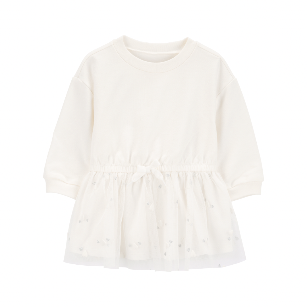 Vestido Beige Tipo Sweater con Falda Tutu