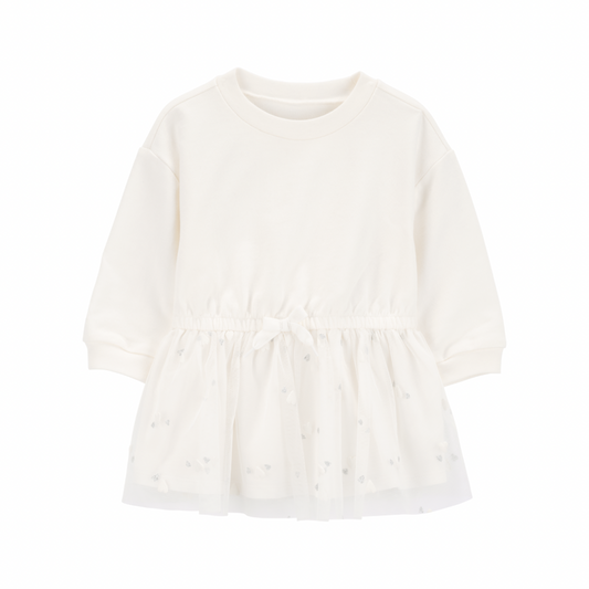 Vestido Beige Tipo Sweater con Falda Tutu