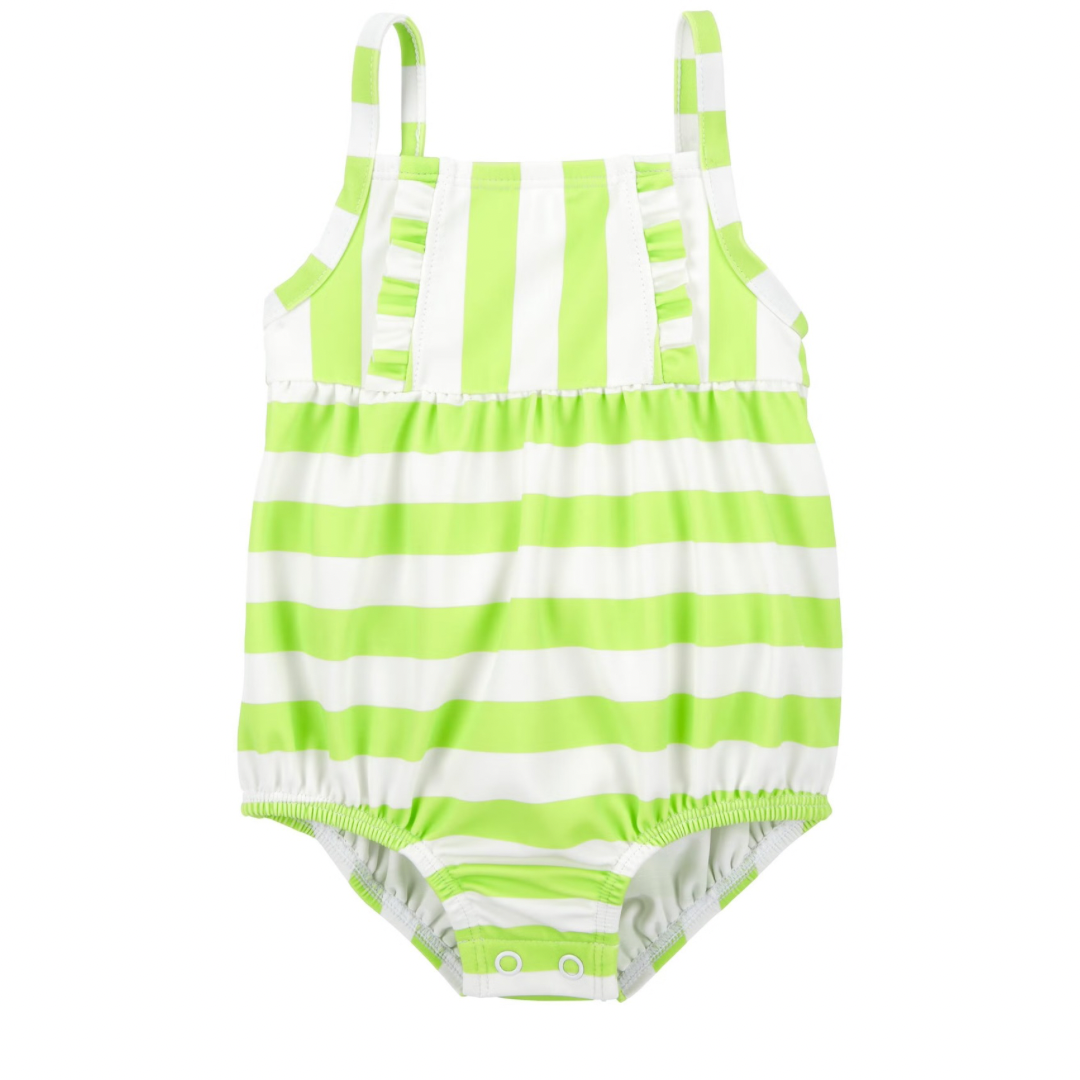 Traje de Baño Verde de Rayas