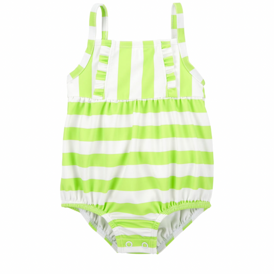 Traje de Baño Verde de Rayas