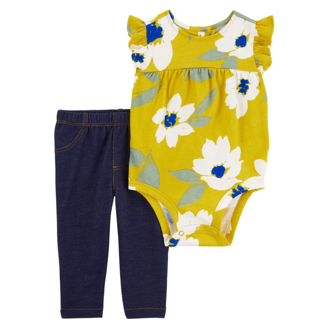 Conjunto Amarillo Floral*