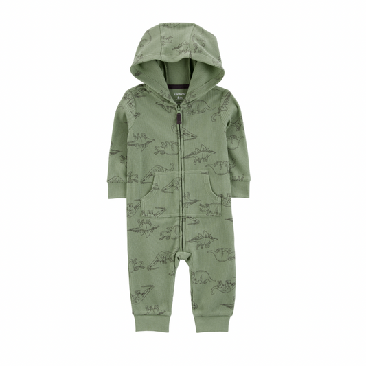 Enterizo Verde con Capucha de Dinosaurio