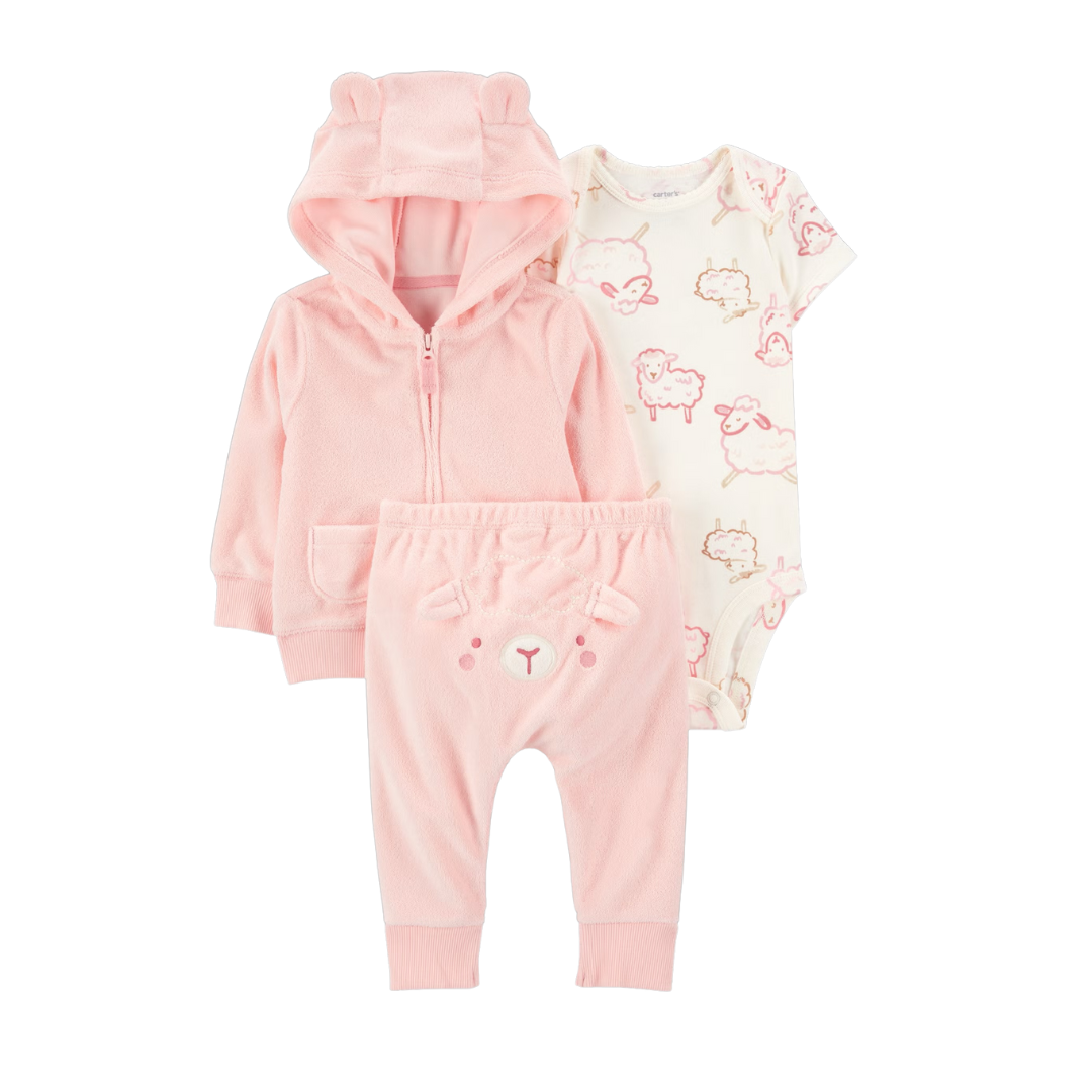 Cojunto de 3 Piezas Rosado de Oveja*