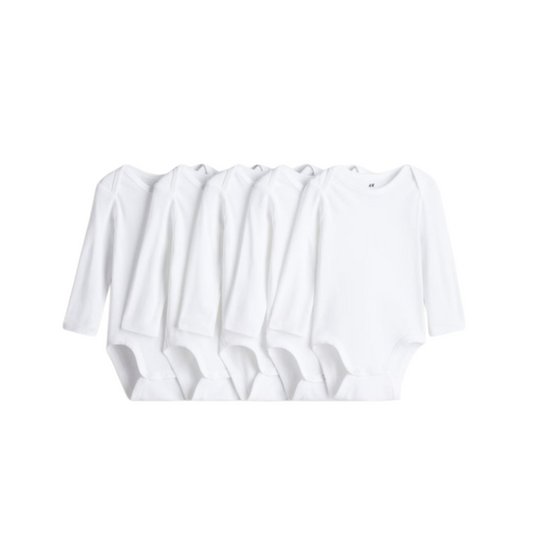 Set de 5 Bodis Blancos Manga Larga