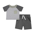 Conjunto de Franela Gris y Short Gris Oscuro