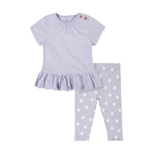 Conjunto Lila con Pantalón de Puntos