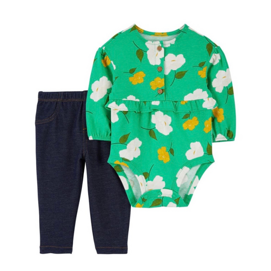 Conjunto Verde Floral con Leggins