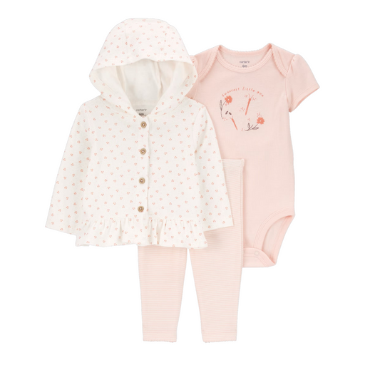 Set de 3 Piezas Cardigan/Body/Leggins