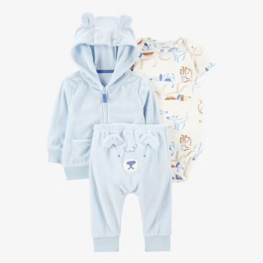 Set de 3 Piezas de Oso Azul