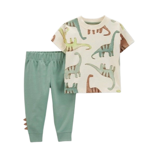 Conjunto con Franela de Dinosaurios con Mono