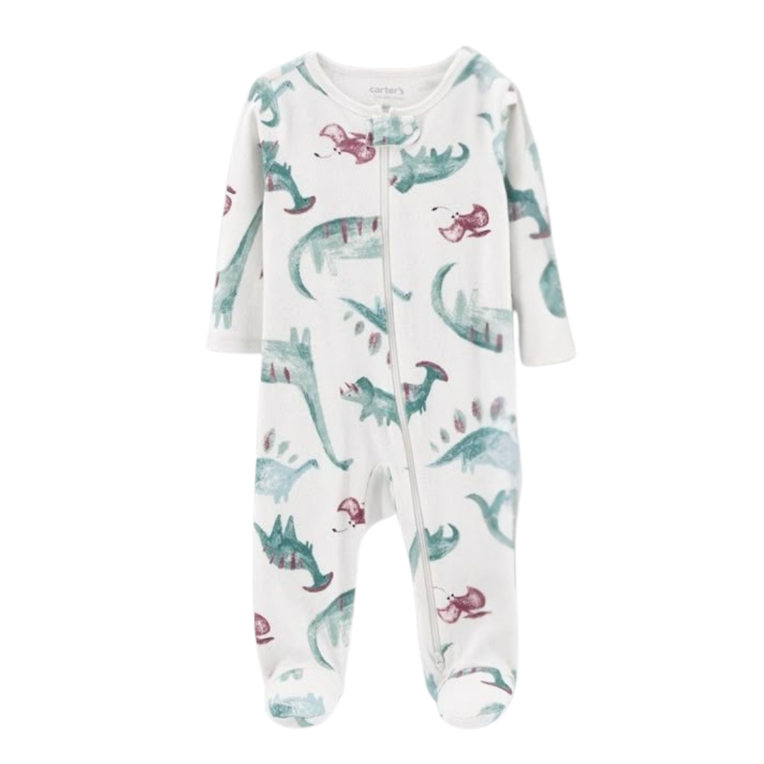 Pijama Blanca de Dinosaurios