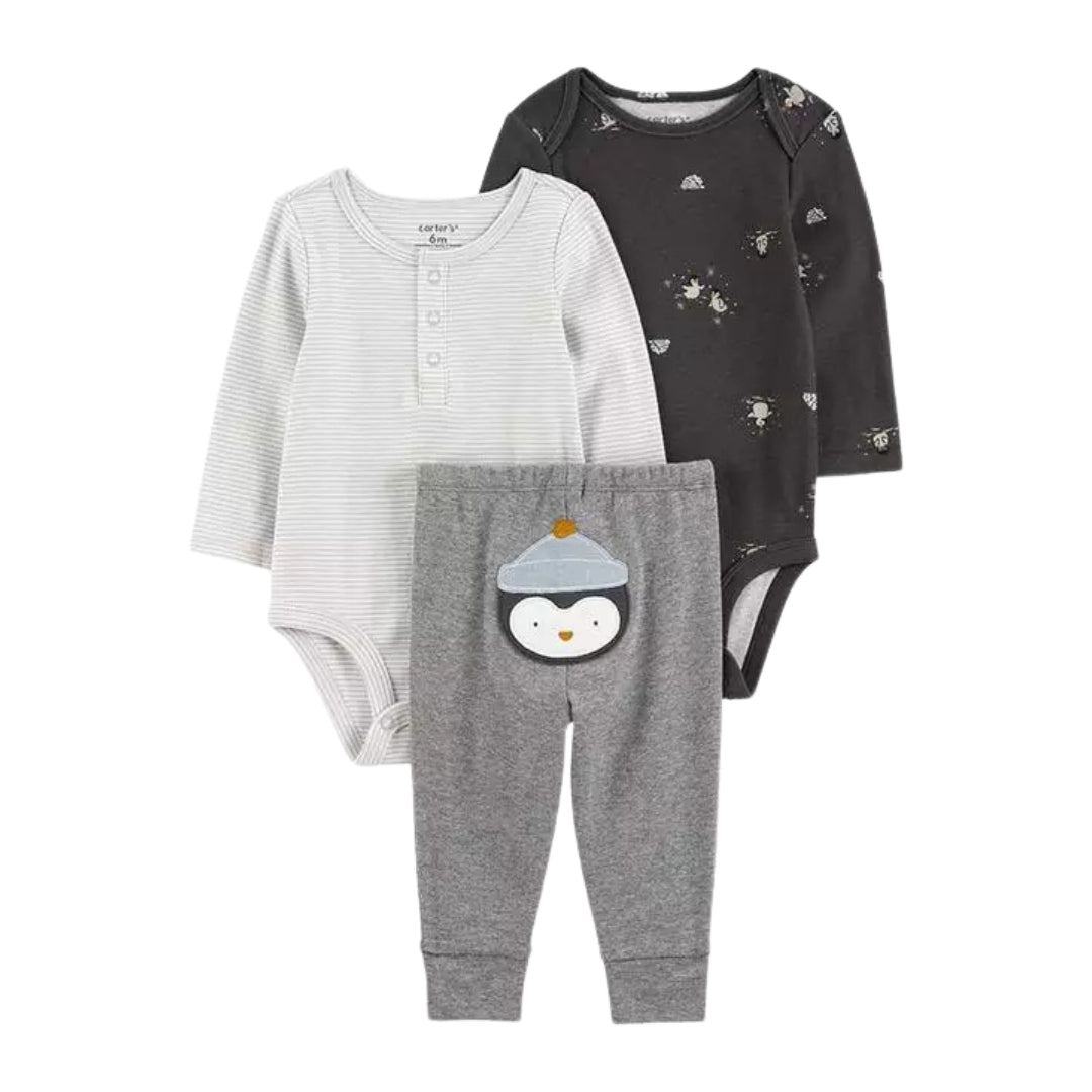 Set de 3 Piezas de Pingüinos, Dos Bodis y Mono