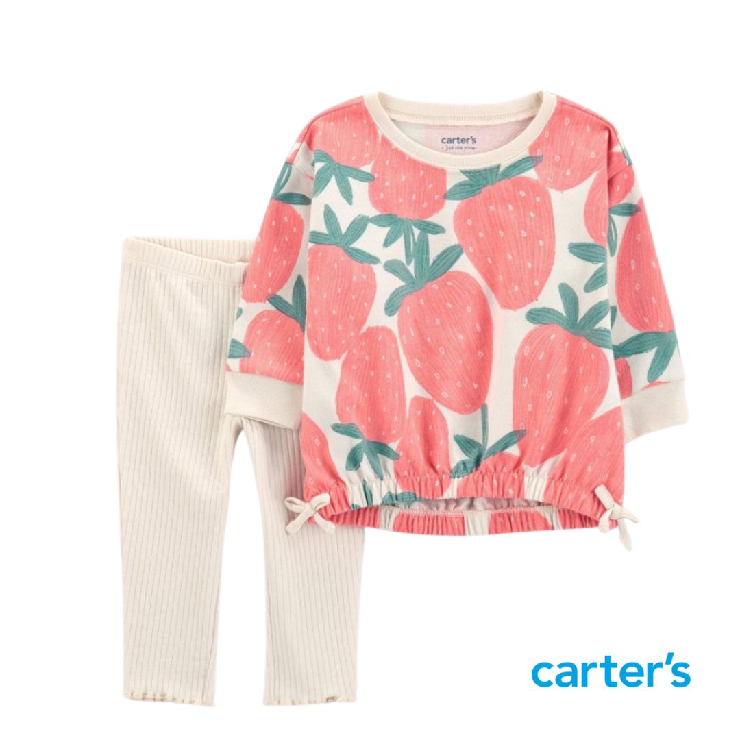 Conjunto de Fresa de Sweater y Leggins