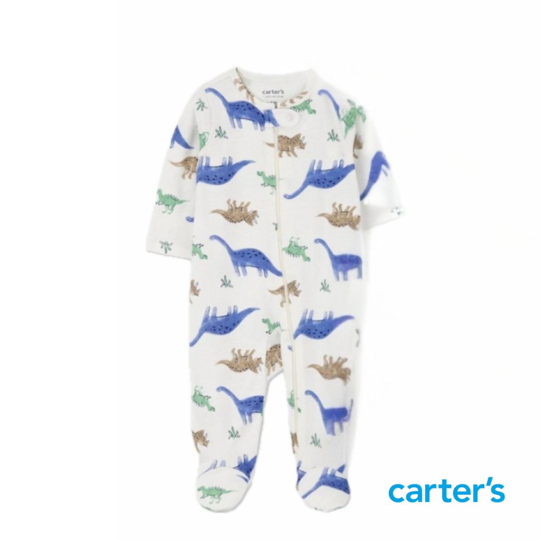 Pijama Blanca de Dinosaurios