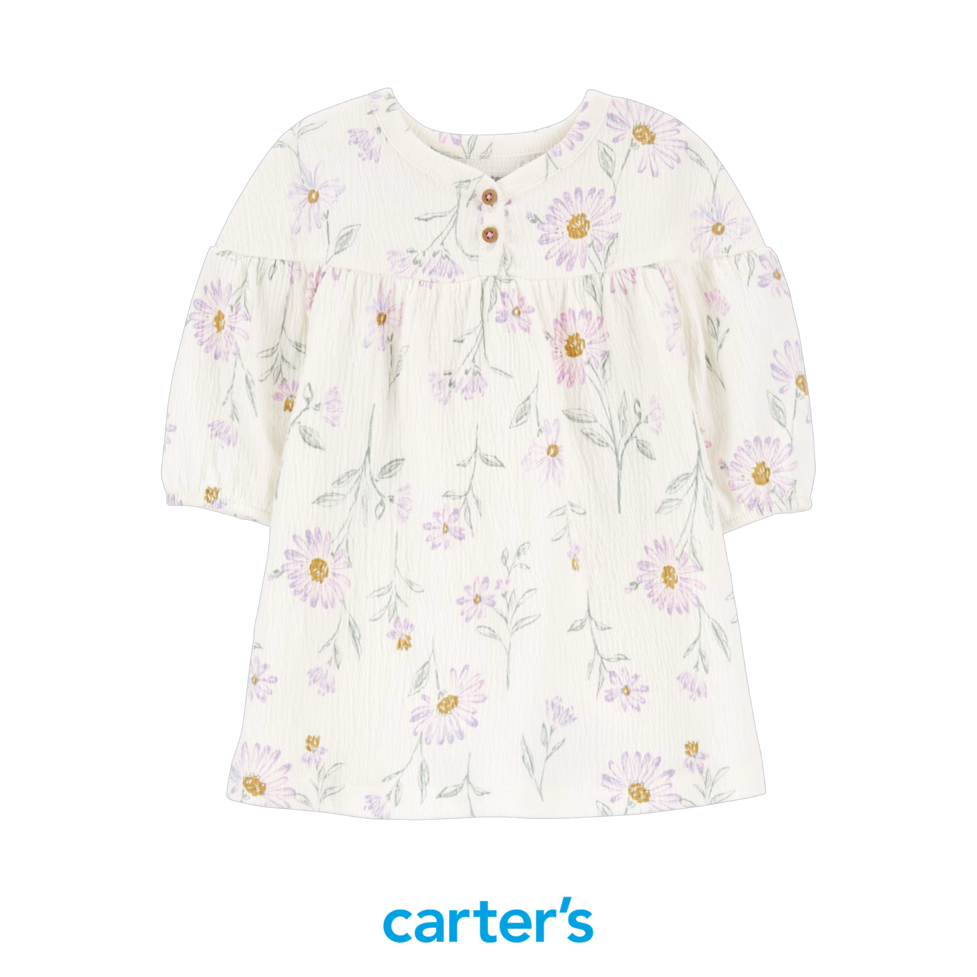 Vestido Blanco Floral con Cubre Pañal
