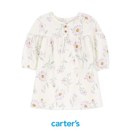 Vestido Blanco Floral con Cubre Pañal