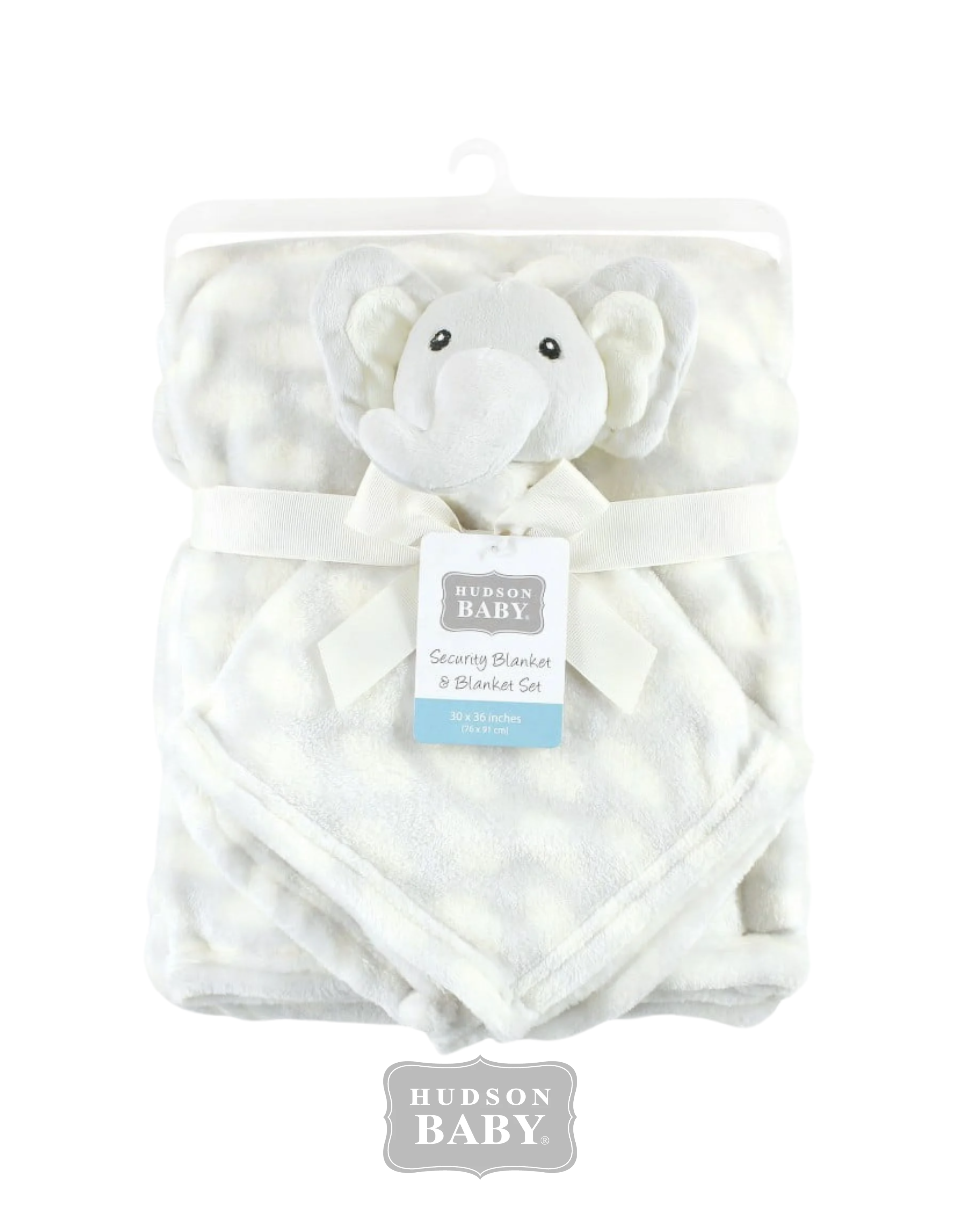 Manta Afelpada Gris de Nubes con Manta de Apego de Elefante