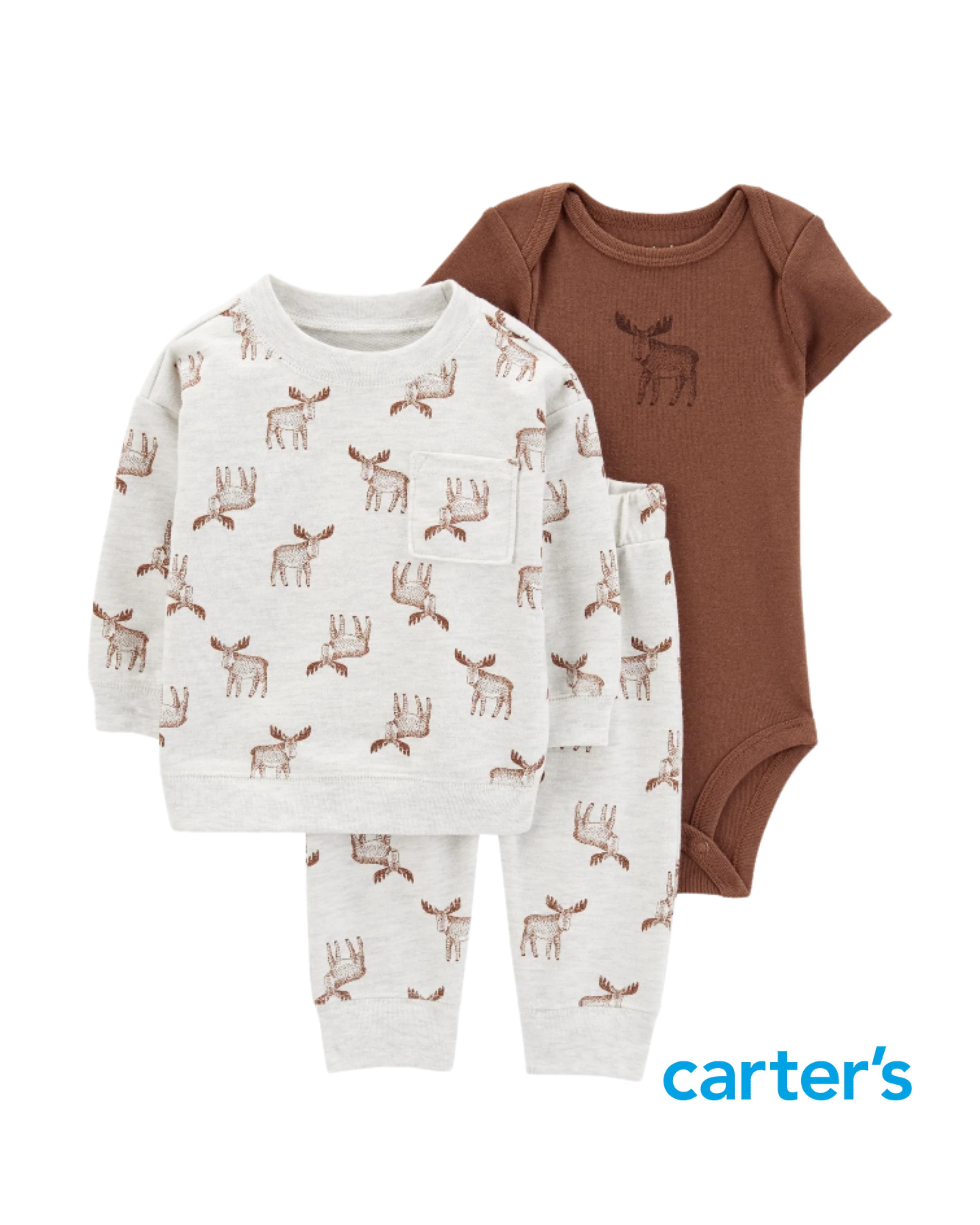 Conjunto de 3 Piezas Marrón de Venado