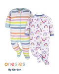Set de 2 Pijamas de Arcoíris y Rayas