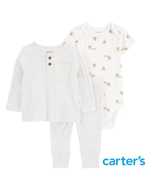 Set de 3 Piezas Grises Hen & Chicken